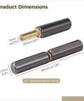 Dimensions of 20 Pack Weld On Barrel Hinges 3 Inch For Swing Doors And Gates Heavy Duty Weldable Bullet Door Hinges In Carbon Steel