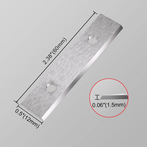 Carbide Scraper Replacement Blades 2.38 Inches 60 By 12 By 1.5 mm Double Edged Reversible Fits Most Handheld Paint Glue And Grout
