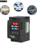 Front view of Rock Solid Variable Frequency Drive VFD Inverter for CNC Spindle Motor, 2.2KW, showing control panel display
