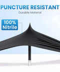 Solid Black Nitrile Gloves Large 100 Pack Heavy Duty Disposable Latex Free Powder Free showing puncture-resistant material.
