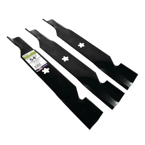 Three Blade Set For 54 Inch Mower Deck Fits Craftsman Husqvarna Poulan Replaces OEM 187256 And 532187256 18.5 Inch