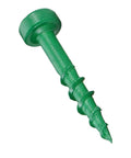 Pro Grade 1 Inch Coarse Thread Pocket Hole Screws 100 Pack With Green Color Coat And Square Drive Great For Softwoods Heavy Duty Woodworking Fasteners For Strong Joints And Easy Precise Assembly single screw close-up