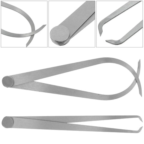 Two Piece Steel Firm Joint Calipers Set For Modeling And Carving, Precision Inside And Outside Calipers To Measure Distances