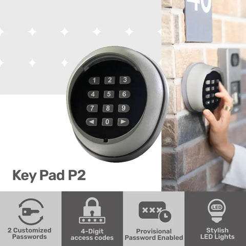 Badass Wireless Keypad For Automatic Swing Gate with sleek design and numeric panel for outdoor keyless entry.