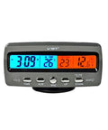 VST 4-in-1 car dashboard LED display with blue temperature panels and orange voltmeter readout