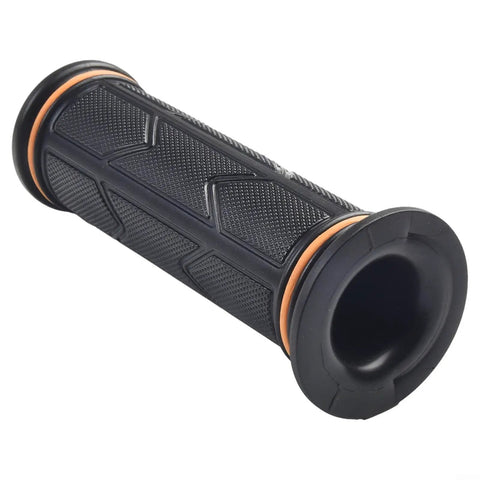 Full Twist Throttle For BBS01 And BBS02 HD E Bike Electric Mid Drive Motor 12 To 72V Automatic Voltage Detection Heavy Duty Metal Build Super Durable Grip That Handles All Rides Like A Champ black rubber grip close-up