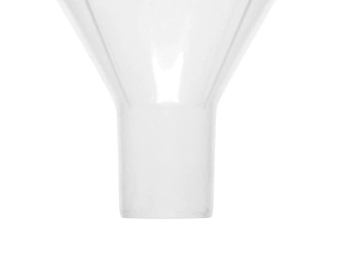Powder Funnel 6 Inch Diameter No Spill Transfer For Lab Classroom And Home Chem Set Polypropylene With Parallel Stem Acid And Alkali Resistant Heat Tolerant Pro Grade Industrial Quality, close-up stem