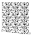 Top Shelf Black And White Pvc Free Type Ii Professional Wallpaper With Fresh Matte Linen Texture Dang Tough Build For Busy Kitchens Bathrooms And Commercial Zones Paste To Paper Custom Printed Just For You, featuring a geometric black and white pattern.