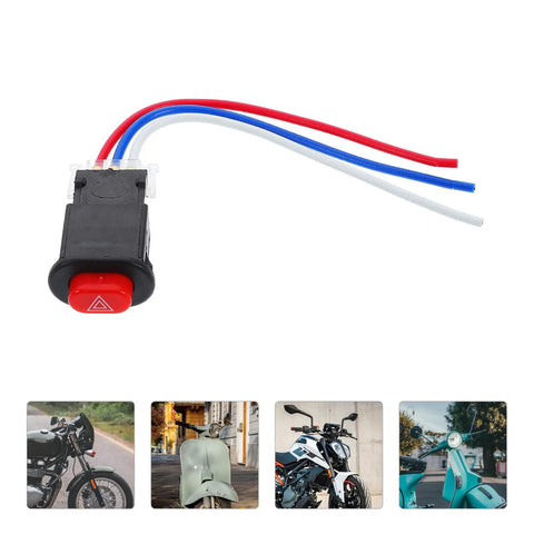 Hazard Light Switch For Motorcycle Scooter And Electric Bike Dual Flash Emergency Controller With Easy Activation
