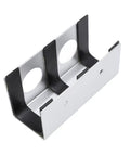 Hella Sturdy Under Desk Laptop Mount With Heavy Duty Metal Frame And Grippy Silicone Pad in silver, showcasing a side view with rounded cutouts.