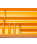 Universal Tool And Parts Tray Portable Box Organizer With 10 Compartments, 11x16 Inch Fit For Tool Box Drawers, orange plastic tray