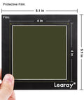 Magnetic Field Viewing Film 4x4 Inch showing size dimensions held in hand; visualize magnetic field lines for science projects and experiments.