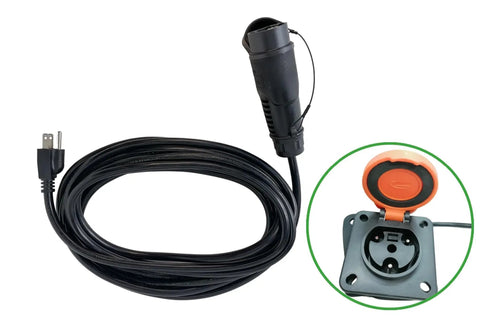 Y-30 Golf Cart Charging Power Cord Built Like A Tank 14 Awg Heavy Duty Workhorse For Coleman Dr48v And Kandi Agm Kruiser 4P Black 16 Ft ETL Listed dual voltage cable with plug.