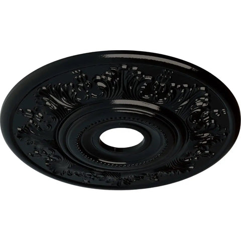 Vienna Black Pearl Ceiling Medallion, 20 Inch Outer Diameter, 3.5 Inch Inner Diameter, 1.5 Inch Projection, 6.5 Inch Canopy