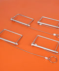 4 Pack Square Trailer Hitch Pins One Quarter By Four Inch Heavy Duty Zinc Plated Carbon Steel Locking Pins With Anti Lost Rope Ring