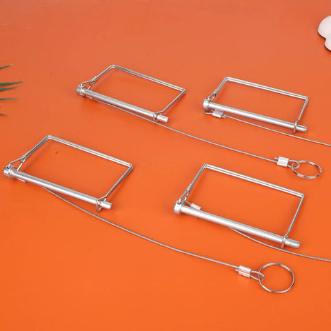4 Pack Square Trailer Hitch Pins One Quarter By Four Inch Heavy Duty Zinc Plated Carbon Steel Locking Pins With Anti Lost Rope Ring
