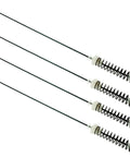 Four Washer Suspension Rod Kit For Whirlpool Amana NTW Series 25.5 Inch Replacement with springs and bushings, black rods, top view.