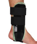 Air Gel Ankle Brace With Stirrup Support For Upright Stability And Quick Relief, Adjustable Rigid Ankle Splint shown on foot
