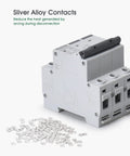 Three Pole DIN Rail Mount Circuit Breaker 20 Amp 480V AC Miniature Breaker With Thermal Magnetic Trip Built Tough sliver alloy contacts
