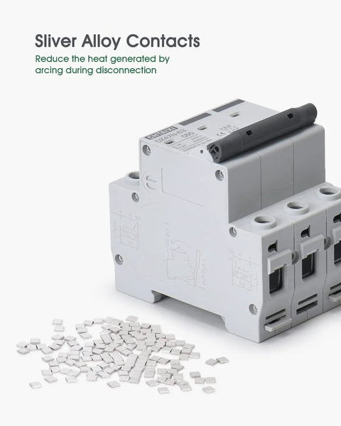 Three Pole DIN Rail Mount Circuit Breaker 20 Amp 480V AC Miniature Breaker With Thermal Magnetic Trip Built Tough sliver alloy contacts