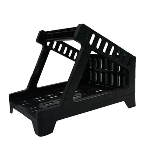 Real Deal Label Roll Organizer Desk Stand For Thermal Printers And Fan Fold Stickers Rack with open front and perforated design.