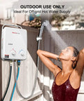 Propane Tankless Water Heater For Outdoors On Demand Hot Water 1.32 GPM Portable Gas Heater For Camping RV Boat And Hiking 5L White