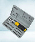 Ready To Bust Knuckles On Car Repairs Rock This 41 Piece Mini Socket Wrench Set With A Reversible Ratchet And Non Slip Handles, open kit.