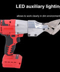 Powerful 800W Brushless Cordless Metal Shears For Cutting Sheet Steel And Aluminum Fast with LED lighting for visibility.