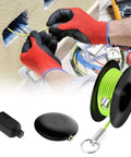 Magnetic Wire Puller Set With Fish Tape System For Fast Cable Routing Inside Walls And Outdoor Projects Cable Puller Tool Keeps Wires Safe Easy Run And Pull Kit For DIY Home Upgrades, black plastic with green tape