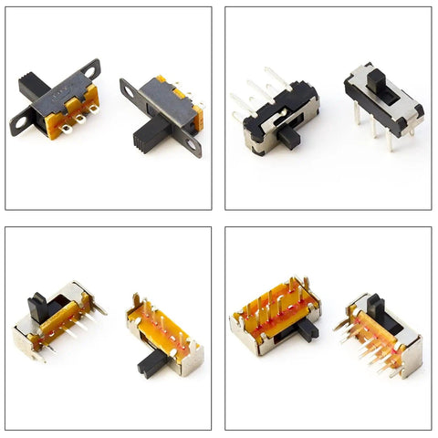 Assorted Mini Micro Slide Switch Kit With 150 Pieces And 17 Styles 2Pin 3Pin 4Pin ON OFF ON Switches for electronics DIY use