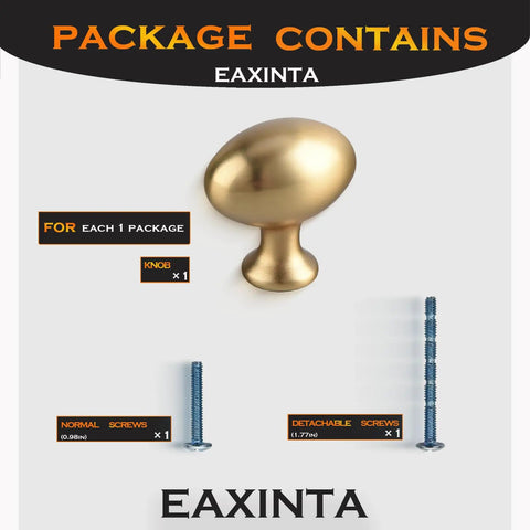 10 Pack Oval Champagne Bronze Cabinet Knobs And Furniture Pulls Single Hole Hardware Handle For Kitchen Cabinets Cupboards Dressers And Wardrobes Great For Modern Homes And Rustic Styles Easy Install Durable Finish, showing one knob and screws