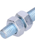 Close-up of hex nuts and bolt, part of 2 Pcs Door Roller Set With Double Wheel Pulley For Glass Barn Doors And Sliding Track Doors, 35mm Diameter.