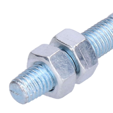 Close-up of hex nuts and bolt, part of 2 Pcs Door Roller Set With Double Wheel Pulley For Glass Barn Doors And Sliding Track Doors, 35mm Diameter.