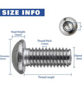681 Piece M6 Bolt Set With 170 Socket Head Cap Screws 170 Nuts 170 Flat Washers And 170 Spring Lock Washers In 304 Stainless Steel includes bolt size details
