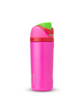 Pink Kid Sized Insulated Stainless Steel Water Bottle With FreeSip Spout, 16 Oz, BPA Free, Leakproof Push Button Lid With Lock