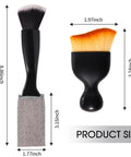 3 Piece Car Interior Detail Dust Brush Set With Soft Microfiber Dual Head Duster showing dimensions in inches