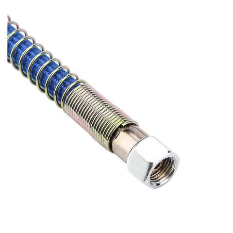 Close-up of a 5m High Temp Silicone Steam Hose For Iron And Boiler Use 4MPa Max Pressure Heavy Duty Steam Tube with metal connector