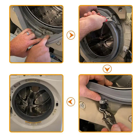 Installation steps for Washer Door Boot Seal Replacement For LG And Kenmore Elite Washers, MDS47123601 02 Compatible Gasket