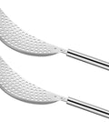 2 Pack Stainless Steel Pot Strainer Set With Safe Handles For Hands Free Drainage No Fuss Pasta Strainer Insert For Different Pots And Pans