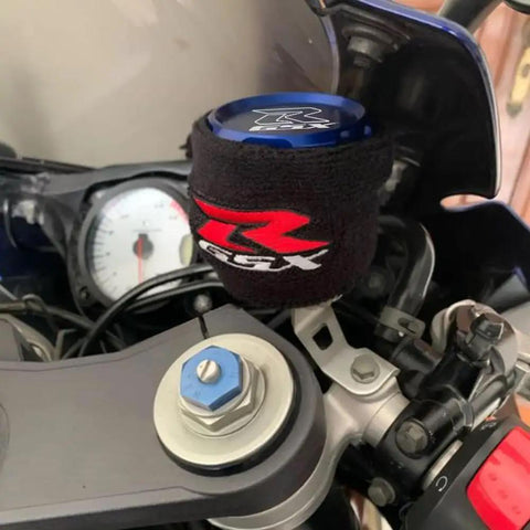 Ride Ready Front Brake Fluid Reservoir Protection Cover and Oil Filler Cap Sock for GSXR 600 750 1000 Motorcycles CNC 6061 Aluminum