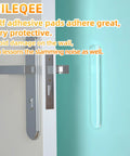 Pack Of Ten Clear Anti Slam Door Bumpers Silent Adhesive Wall Stoppers For Kitchen Cabinets Bedrooms And Closets Quick Fix To Mellow Out Loud Bangs And Keep Your Drywall Looking Fresh on a door handle.