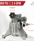 2400 PSI Pressure Washer Water Pump Beefed Up Replacement for Excell and Devilbiss A07908 DT2400CS, side view