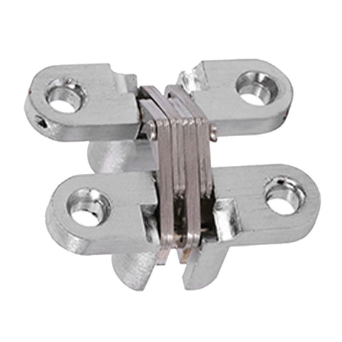 Hidden Door Hinges Four Pack Concealed Cross Hinge 180 Degree For Cabinet Doors Overlay Fit Stainless Steel Durable Invisible Hinge
