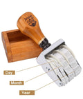 Gotta Have This Slick Roller Date Stamp Drops Crisp Day Month Year Marks On Planners Scrapbooks Cards And Diy Crafts Made From Hella Durable Solid Natural Wood For Daily Planning, wooden roller date stamp with box.