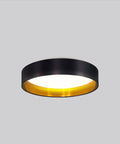 Maserlo 16 Inch Flush Mount LED Ceiling Light Fixture Dimmable for Living Room Bedroom Hallway Black Gold Dope Sleek Modern Circle Design