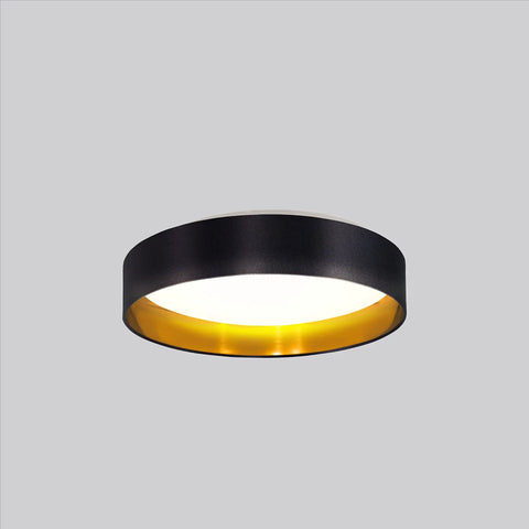 Maserlo 16 Inch Flush Mount LED Ceiling Light Fixture Dimmable for Living Room Bedroom Hallway Black Gold Dope Sleek Modern Circle Design