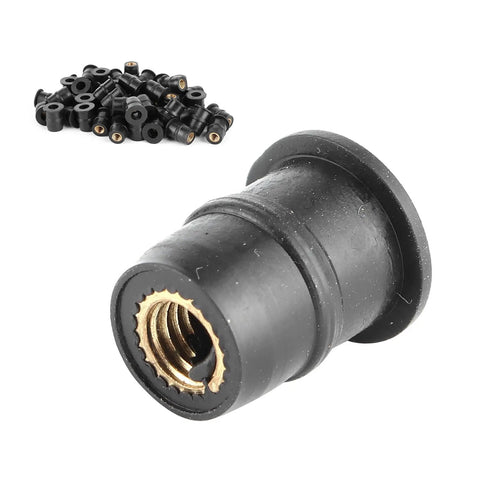 Heavy Duty M5 Rubber Nuts Featuring Brass Captive Cores For Motorcycle And Atv Windscreen Bolt Up Job Delivers Rock Solid Vibration Dampening