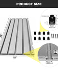 Badass Straight Up Heavy Duty 6061 Anodized Aluminum T Slot Plate Fixturing Table For CNC Milling and Garage Builds with measurements.