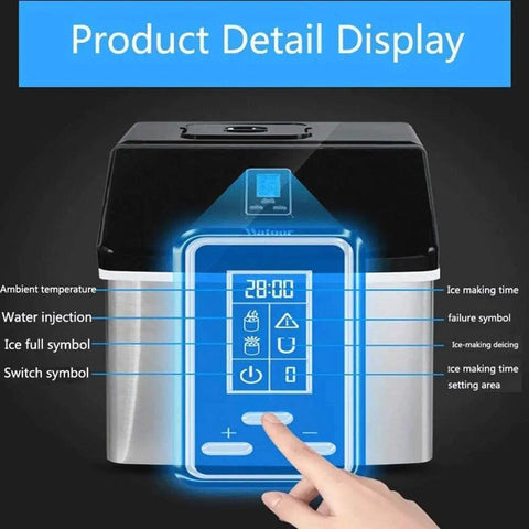 Portable Countertop Ice Maker Machine For Home Bars Legit Awesome Ice Cube Production With Rapid Chill Mode display screen with controls.