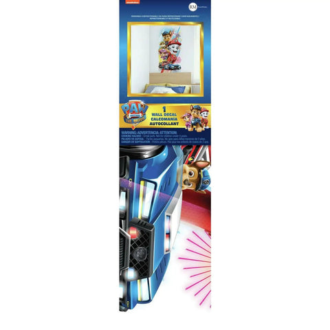 Paw Patrol Movie Peel And Stick Giant Wall Decals For Kids Room, Reusable Removable Vinyl Wall Art packaging and design details